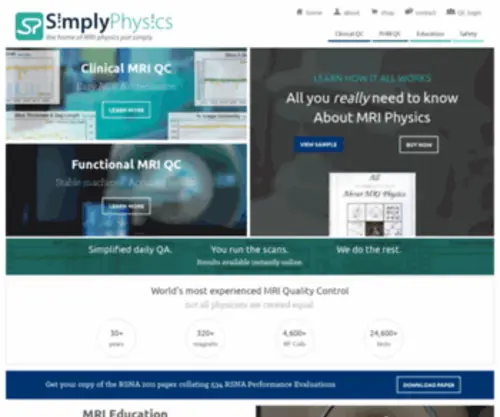 Simplyphysics.com(MRI Education and Quality Control Made Easy) Screenshot