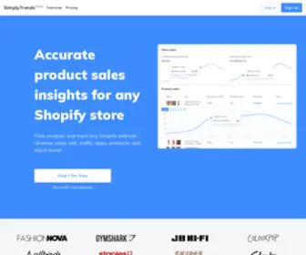 Simplytrends.co(Uncover accurate sales and revenue of any Shopify store) Screenshot
