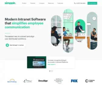Simpplr.com(Transform employee experience and internal communications with an intranet software. Simpplr) Screenshot