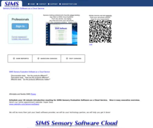 Sims2000.com(SIMS Sensory Evaluation Quality Panel Evaluation Software Cloud) Screenshot