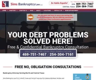 Simsbankruptcy.com(Sims Bankruptcy Law) Screenshot