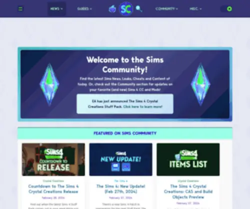 Simscommunity.info(Sims Community) Screenshot