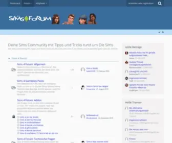 Simsforum.de(Deine Sims Community mit Tipps und Tricks rund um Die Sims) Screenshot