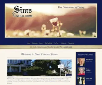 Simsfuneralhome.org(Sims Funeral Home) Screenshot