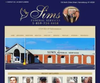 Simsfuneralservices.com(Sims Funeral Services' goal) Screenshot