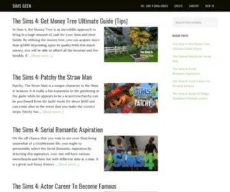 Simsgeek.com(Sims Geek) Screenshot