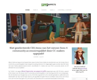 Simsnippets.nl(Het laatste nieuws over De Sims 4 en De Sims Mobile) Screenshot
