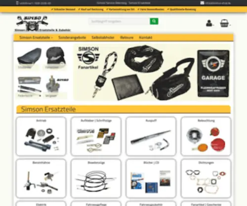 Simso-Shop.de(Simson Ersatzteile Shop) Screenshot