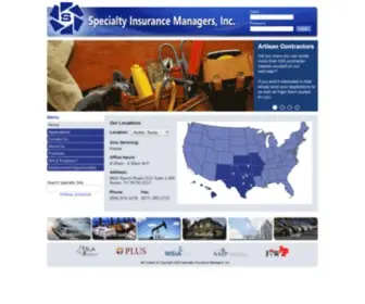 Simtexas.com(Specialty Insurance Managers) Screenshot