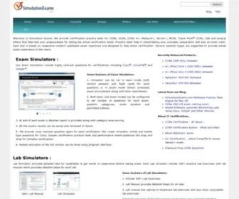 Simulationexams.com(Practice exams for Cisco Certifications) Screenshot