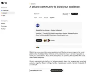 Sincere.blog(Build your audience) Screenshot