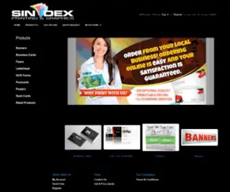 Sindexprinting.com(Sindex Printing & Graphics) Screenshot