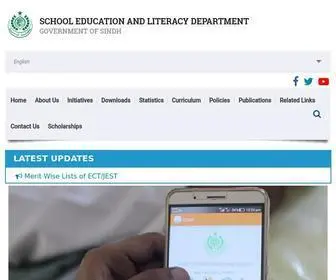 Sindheducation.gov.pk(SCHOOL EDUCATION AND LITERACY DEPARTMENT) Screenshot