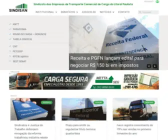 Sindisan.com.br(Sindicato das Empresas de Transporte Comercial de Carga do Litoral Paulista) Screenshot