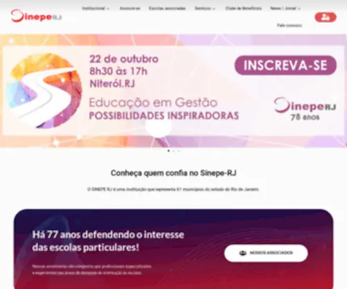 Sineperj.org.br(Sindicato dos Estabelecimentos de Ensino do RJ) Screenshot