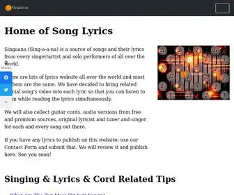 Singaana.com(Lyrics of Million of Songs of This Planet Earth) Screenshot
