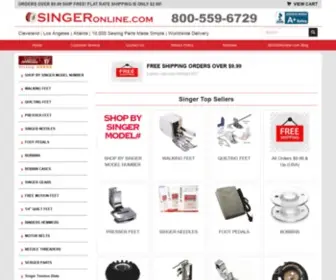 Singeronline.com(The #1 Singer Sewing Machine Parts Store on the Web) Screenshot