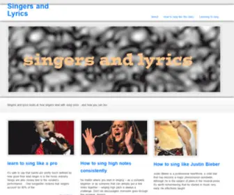 Singersandlyrics.com(How to sing like the stars) Screenshot