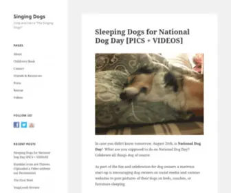 Singingdogs.net(Cody and Sierra "The Singing Dogs) Screenshot