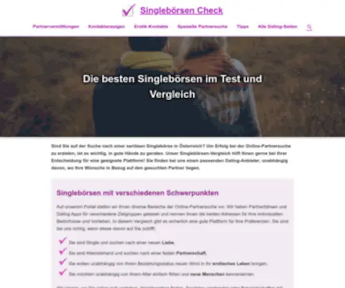 Singleboersencheck.at(Aktuelle Testsieger unter österreichischen Singlebörsen im kostenlosen Vergleich) Screenshot