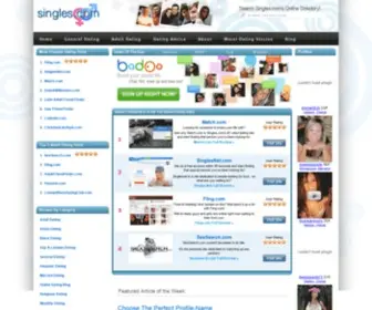 Singles.com(Top Rated Singles Review Site on the Net) Screenshot