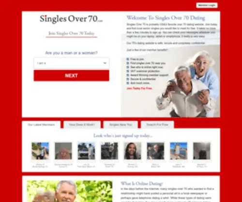 Singlesover70.com(Choose your country) Screenshot