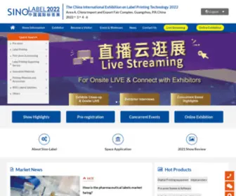 Sinolabelexpo.com(The China International Exhibition on Label Printing Technology 2020) Screenshot