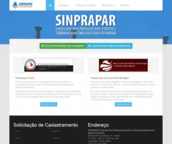 Sinprapar.com.br(Sindicato dos Práticos dos Portos e Terminais Marítimos do Estado do Paraná) Screenshot