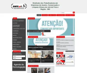 SinteacJf.com.br(Sindicato dos Trabalhadores em Empresas de Asseio) Screenshot