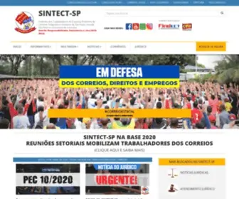 Sintect-SP.org.br(Sindicato dos Trabalhadores da Empresa Brasileira de Correios Telégrafos e Similares de São Paulo) Screenshot