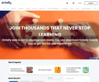 Sintelly.com(Expand your knowledge with the help of our unique educational platform) Screenshot