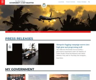 Sintmaartengov.org(The Official Website of The Government of Sint Maarten) Screenshot