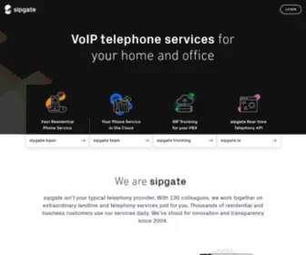 Sipgate.co.uk(VoIP telephone services for your home and office) Screenshot