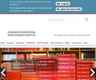 Sipri.org(Stockholm International Peace Research Institute (SIPRI)) Screenshot