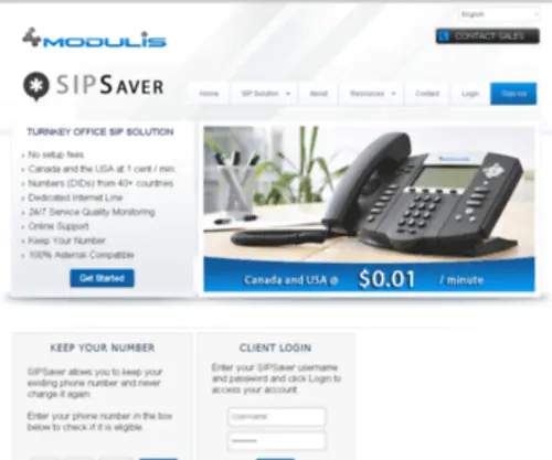 Sipsaver.com(Business SIP Trunking Solution) Screenshot