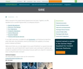 Siretechnologies.com(SIRE is now part of the OnBase family of government) Screenshot