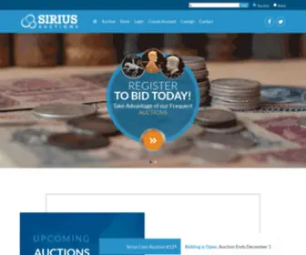 Siriusauctions.com(Sirius Collectibles Home) Screenshot