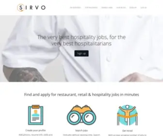 Sirvo.com(Find jobs in restaurants) Screenshot
