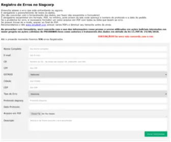 Sisgcorpcomerro.com.br(Sisgcorpcomerro) Screenshot