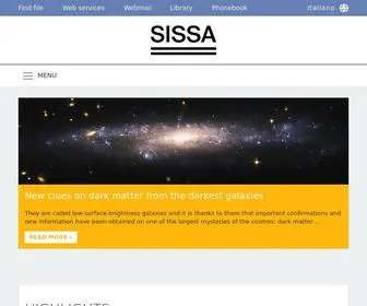 Sissa.it(Scuola Internazionale Superiore di Studi Avanzati) Screenshot