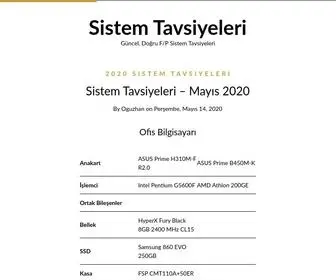 Sistemtavsiyeleri.com(Sistem Tavsiyeleri) Screenshot