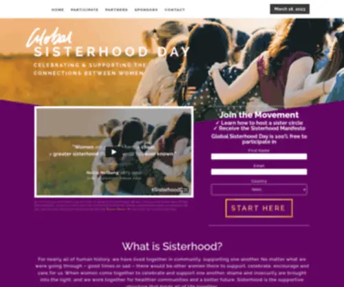 Sisterhoodday.com(Global Sisterhood Day) Screenshot
