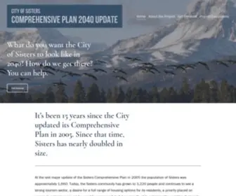 Sisters2040.com(City of Sisters Comprehensive Plan 2040 Update) Screenshot