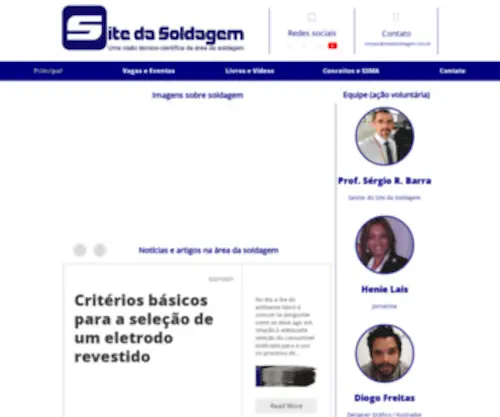 Sitedasoldagem.com.br(Criado em 23 de setembro de 2009 (Dia do Soldador)) Screenshot