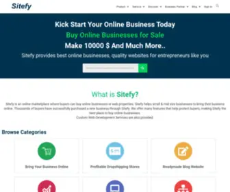 Sitefy.co(Create, Buy and Sell Websites, Online Businesses) Screenshot