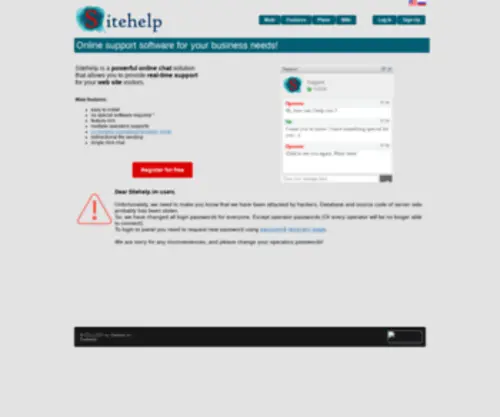 Sitehelp.im(Website live chat for your web site) Screenshot