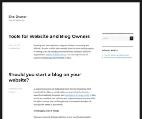Siteowner.com(Tools for Webmasters) Screenshot