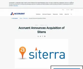 Siterra.com(Accruent Announces Acquisition of Siterra) Screenshot