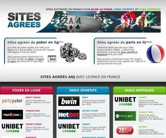 Sites-Agrees.fr(Sites agréés ANJ autorisés en France) Screenshot