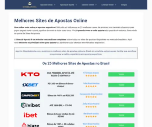 Sitesdeaposta.com(Melhores sites de apostas) Screenshot